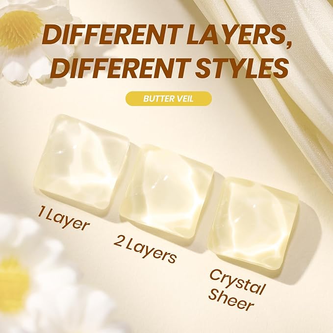 Beetles Butter Veil Yellow Jelly Gel Nail Polish - 15ML Butter Yellow Gel Nail Polish Base Color Nail Concealer Sheer Translucent Effect Soak Off UV DIY Nail Art Manicure Gift for Women