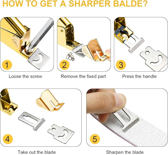 Mudder Acrylic Nail Clippers Kit False Nails Tips Cutter Professional Cuticle Trimmer Nipper Cutter Pusher Remover Stainless Steel Manicure Pedicure Art Tools Set Salon Home(Golden)