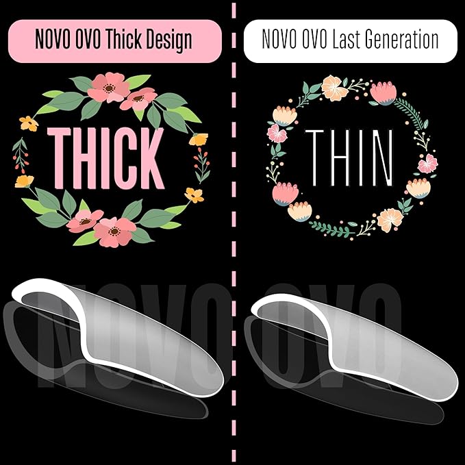 NOVO OVO Upgraded Duck Feet Nail Tips Extra Thick Short Full Cover for Press on Acrylic, Clear Pre-Etched Matte Flare Wide French Soft Gel Fake False Nail Extension Full Coverage x 12 Sizes 240 pcs