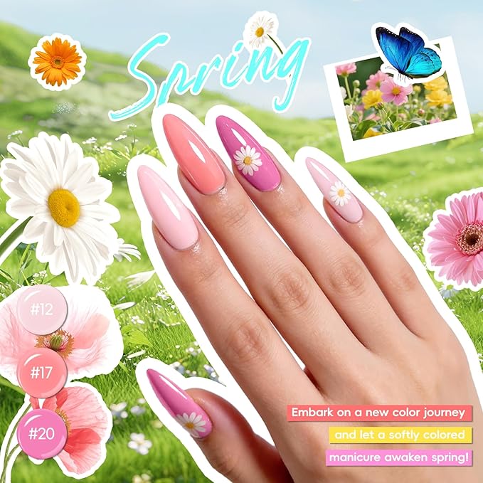 PEACECOLOR Gel Nail Polish Set 40PCs,Fall Gel Polish Kit 35 Colors White Nude Neutral Brown Pink Red with 5Pcs Glossy/Matte/Glitter Top Base Coat Soak Off Nail Art Gifts for Women