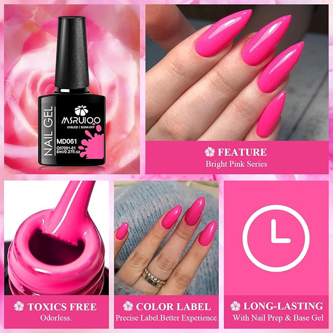 Nude Pink Gel Polish 12 Colors Gel Nail Polish Set Nail Polish Light Pink Baby Pink White Black Nail Art Design Manicure Kit Gifts for Women 8ml