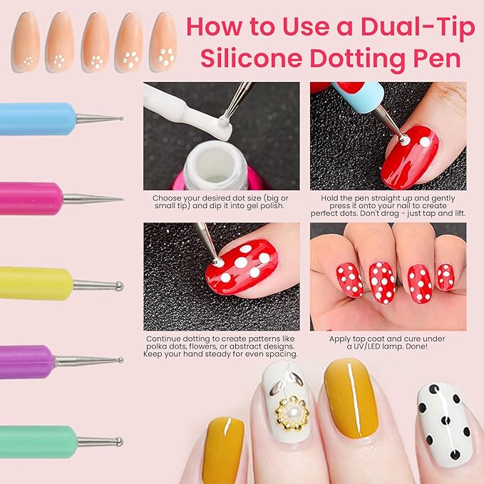 36 PCS Nail Art Brushes Set, Striping Brushes for Long Lines, Dotting Tools for Nail Supplies, Powder Brush for Gel Polish Design, Must Have Nail Tech for Salon Home