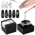 SAVILAND 2 PCS Spider Gel Set: Black & White Spider Gel for Nail Art Soak off Gels U V LED Good Toughness and Elasticity Easy To Use for Beginner Manicurist Home Salon Use