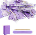 Disposable Manicure kit Individually Package, Mini Nail Buffer, Nail File, Wood Stick, Press on Nail Tool Kit for Salon Home (Purple, Count, 20, 80/100 Grit)