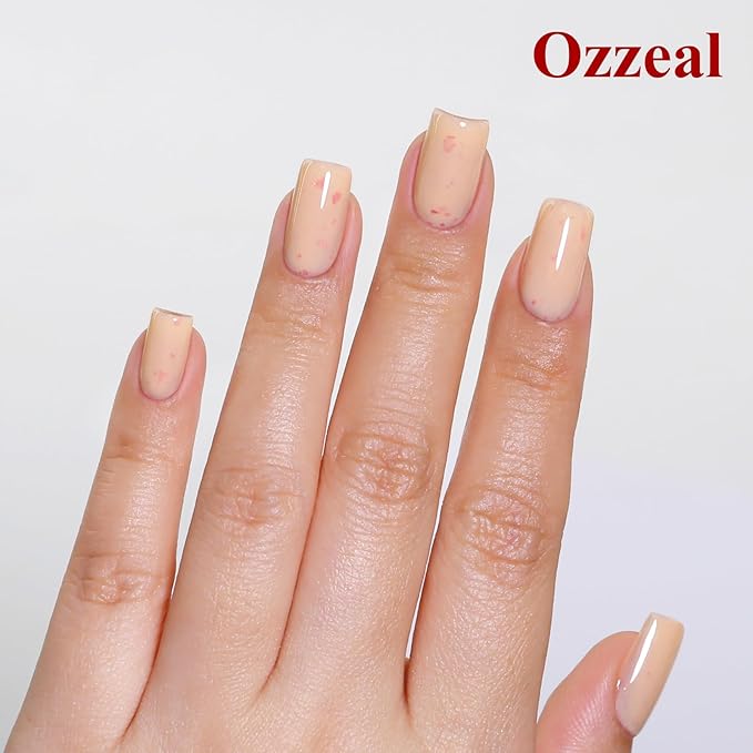 Pastel Gel Polish,0.5 Fl Oz Light Orange Flake Glitter Gel Nail Polish Macaron Spring Summer LED UV Speckled Sparkle Art Starter Manicure Salon DIY