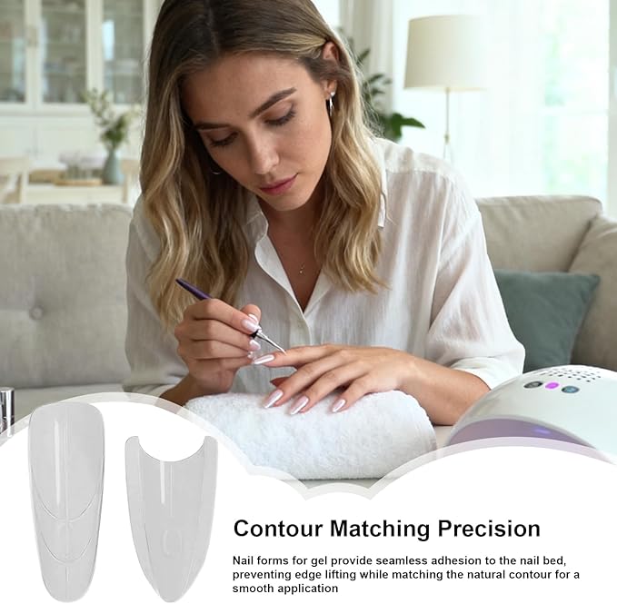 Nail Mold – Oval Extension Guide, Sandwich Paper Form, Clear Template | Transparent Flexible Sheet, Easy Shaping Tool for Salon Artists, Acrylic Gel Building, Professional Manicure Craft Design