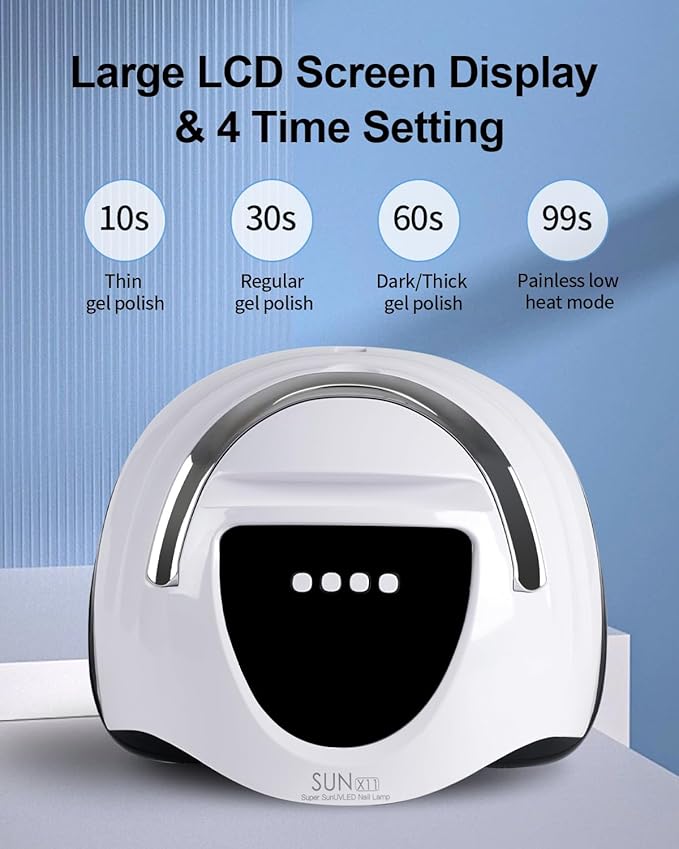 Professional 288W UV/LED Nail Lamp with Smart Sensor, 63 LED Beads UV Light for Gel Nails, 4 Timer Settings, Portable Handle Fast Curing Gel Nail Dryer for Gel Polish, Salon & Home Use