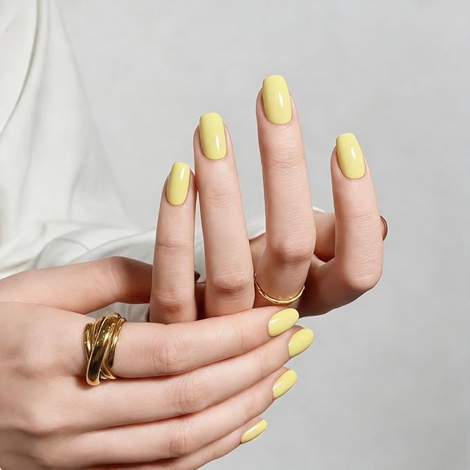 MEGIOR Goose Yellow Gel Nail Polish 0.5 Fl Oz Bright Yellow Soak Off UV LED Lamp Light Cure Gel Polish Kit for Salon and Nail Art Starter Manicure DIY at Home