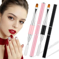 Dual-Ended Gel Nail Brush Set - Nail Sculpting Tool for Poly Extension, Sculpture Gel - Polygel Brushes Manicure Design Kit for Salon & DIY Use, 2Pcs Black&Pink