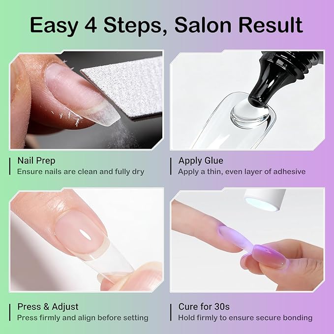 MissCheering 15g UV Nail Glue Gel – Must Cure Under UV/LED Light, Multi-Use for Acrylic & Press-On Nails, Long-Lasting, Beginner-Friendly & Salon-Quality Results