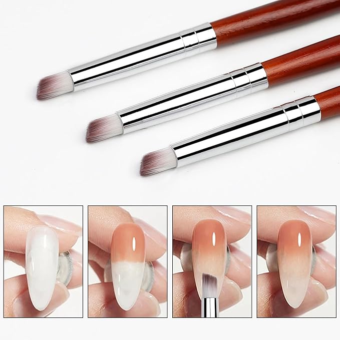 1 Pc Nail Brushes for Nail Art Professional Nail Art Brush/Manicure Gel Polish Brush/Gradual Color Blooming Nail Drawing Pen Nail Design Brushes (A)