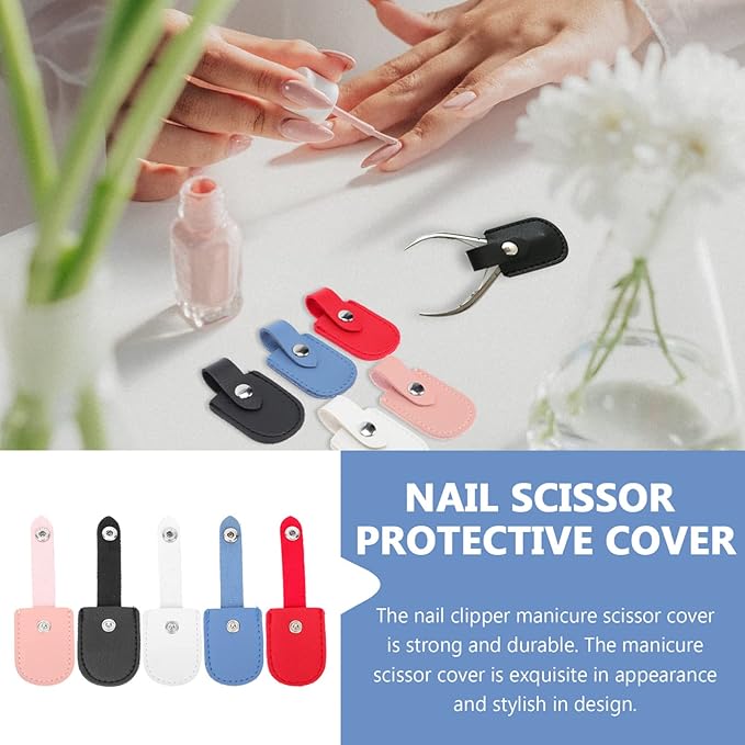 minkissy 10pcs Cuticle Nipper Cover Pu Protective Case for Nail Scissors for Manicure and Pedicure Chic Mixed Colors Nail Salon Accessory