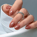 CurvLife Press On Nails – 30Pcs Soft Gel Almond Fake Nails, Reusable Glue On Nail Kit with Adhesive Tabs, Natural Fit & Salon-Quality for Women & Girls (Terra Nude)