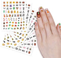 WIRESTER 8 Sheets of Nail Art Stickers Decals, Self-Adhesive Nail Decals for Women Kids Girls Nails Decorations - Forest (Cute Animal, Giraffe, Lion, Tiger, Wolf, Fox, Monkey, Hippo, Panda, Zebra)