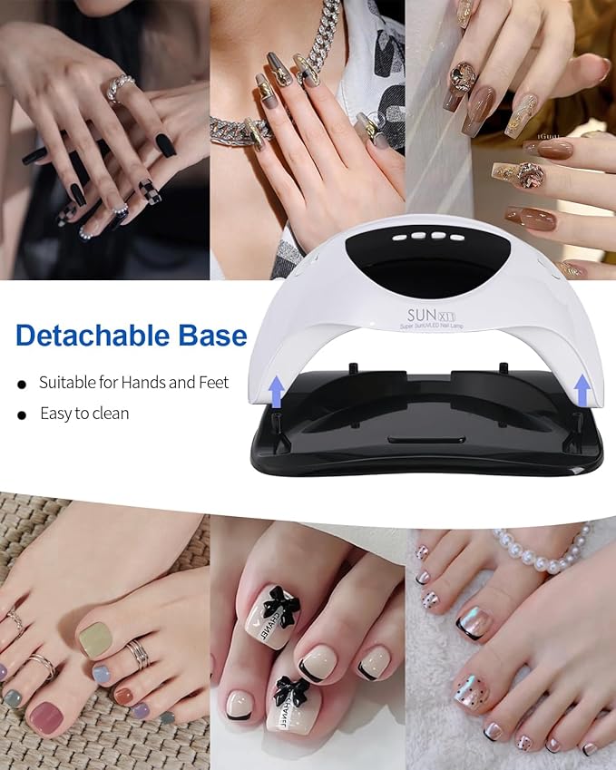 Professional 288W UV/LED Nail Lamp with Smart Sensor, 63 LED Beads UV Light for Gel Nails, 4 Timer Settings, Portable Handle Fast Curing Gel Nail Dryer for Gel Polish, Salon & Home Use