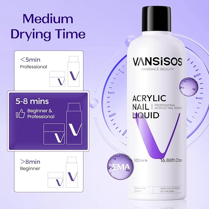 Monomer Acrylic Nail Liquid: 500ml EMA Monomer Nail Acrylic Liquid for Beginners and Professionals DIY Carving and Extension At Home Perfect for French Nails