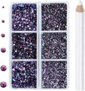 8000pcs Hotfix Rhinestones Flatback,Rhinestones for Crafts Clothes Mixed 6 Sizes, Hotfix Crystals with Wax Pencil Kit, SS3-SS12,Tazanite