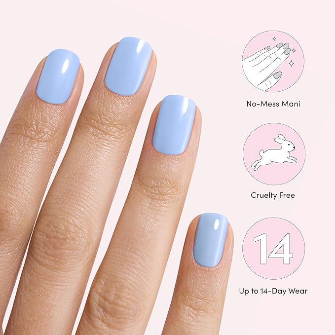 Dashing Diva Gloss Nail Strips Bundle - The Blue Sky Collection - Birdie & Parfait - UV Free, Chip Resistant, Long Lasting Gel Stickers - Contains 2 Sets
