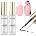 Nicedeco Gel Polish Nail Art Liner Gel 2 Colors, Hema Free, Cruelty Free, Vegan, Black White Nail Design for French Manicure