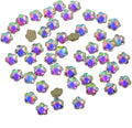 AD Beads Top Czech AB Crystal Flatback Rhinestone Nail Art Decoration Multi Shape (S19 Flower 4mm, 100 Pcs)