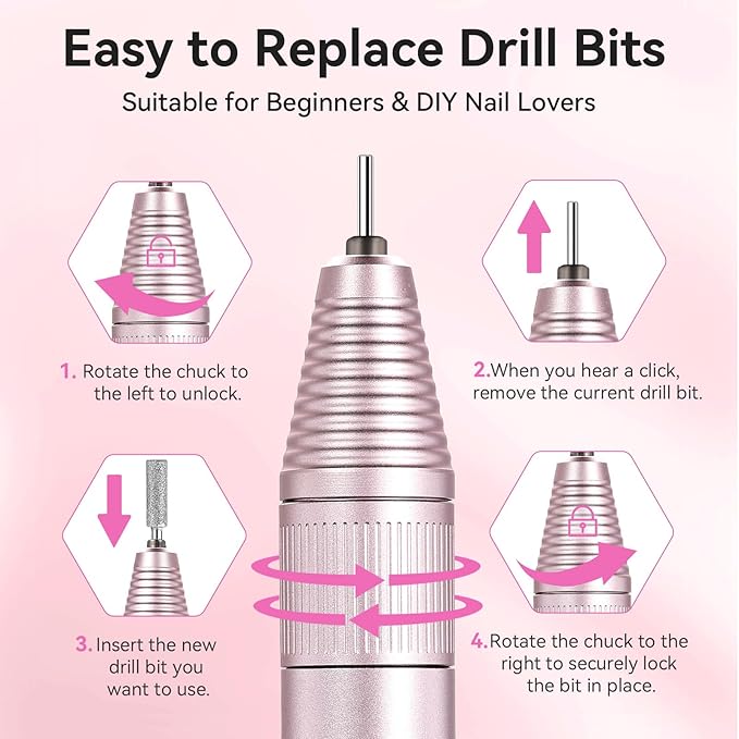 Makartt Electric Nail Drill – Rechargeable 35000 RPM Professional Efile, Cordless Nail Drill Machine Kit & Nail Machine for Acrylic Dip Powder Gel Polish,Quiet Lightweight Portable Tool for Salon Home