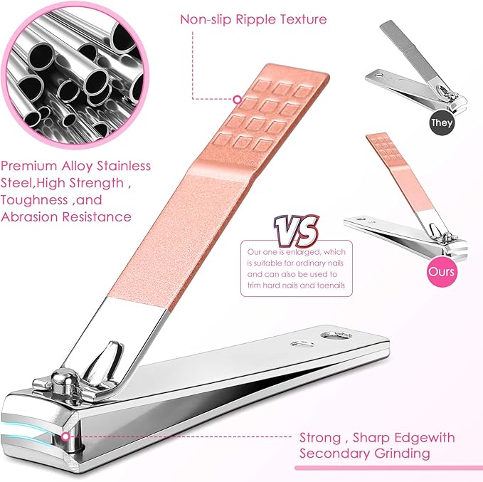 Manicure Set Women Nail Clippers Set Nail kit Manicure Pedicure Kits Professional Grooming Kit Nail Care Gift for Women Nail Sets Ultra Sharp Suitable for Home Travel Foot Hand Care Tools (Pack of 2)
