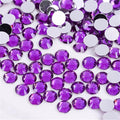 3000 Pieces SS6 2mm Flatback Rhinestones Clear Glass Round Gems Crystals for Nail Art DIY Crafts Clothes Shoes Bags （Purple）