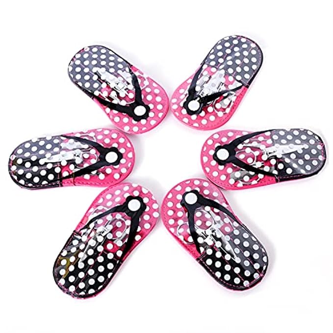 Polka Dot Flip Flop Design Girls Manicure Sets Nail Care Kit SPA Party Favors for Women Bulk Gifts 6 Kits