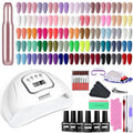 JODSONE 55 Colors Gel Nail Polish Kit with Base Top Matte Coat Soak Off Manicure Salon DIY at Home