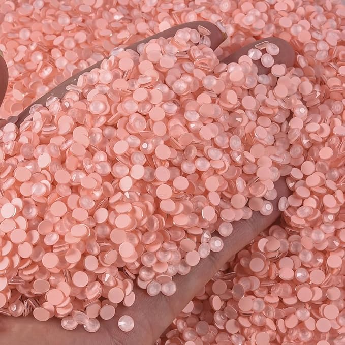 Blinginbox Flatback Rhinestones Round Gems, 1440pcs Luminous Series Glass Stones Neon Gems Non Hotfix Crystal Rhinestones for Nail Charms Crafts Clothes Tumblers,Mac. Peach Luminous,SS16.