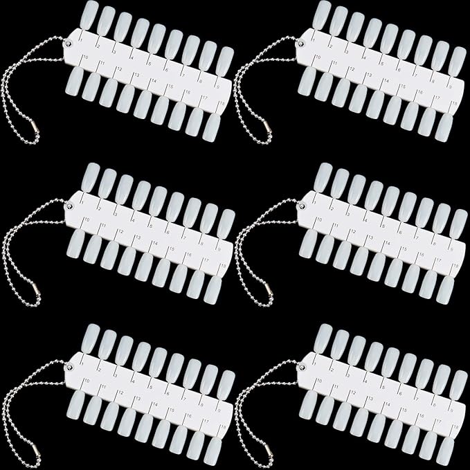 Maitys 6 Sets 216 Tips Double Layer Nail Color Display Card Plastic Nail Polish Sample Display with Chain for Design Practice Training