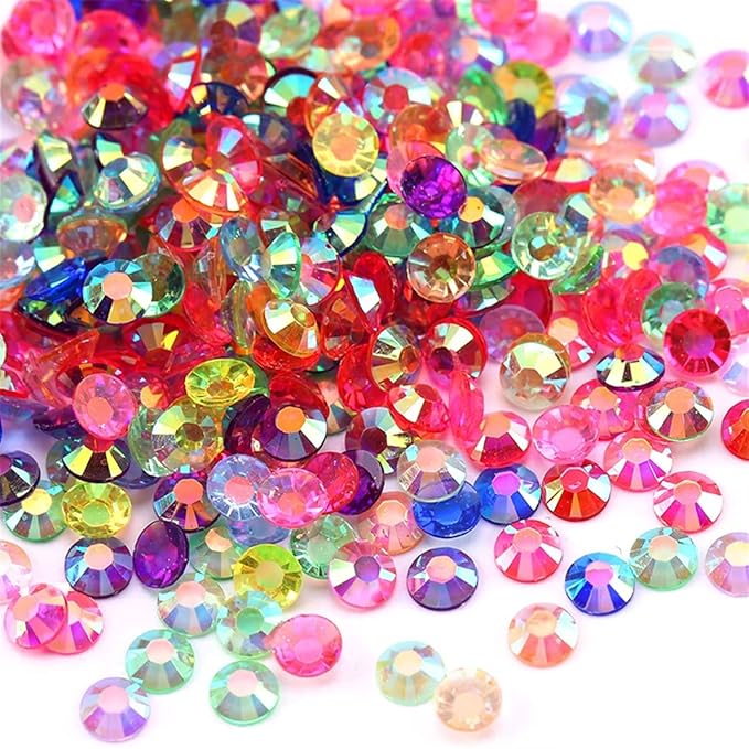 4500 Pcs SS12 3mm AB Flatback Rhinestones for Nails Art Crafts Transparent Glitter Round Gems Crystals DIY Clothes Shoes(Clear Sapphire AB)