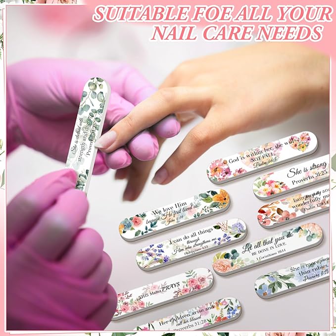 50 Pack Mother's Day Mini Nail Files Gifts Bulk Holiday Mini Emery Boards Double-Sided Mothers Party Nail Files Favors Bulk Stocking Stuffer for Employee Appreciation Teacher Staff Coworkers