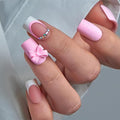 CurvLife Press On Nails – 30Pcs Soft Gel Fake Nails, Reusable Glue On Nail Kit with Adhesive Tabs, Natural Fit & Salon-Quality for Women & Girls (Pink Fairy)