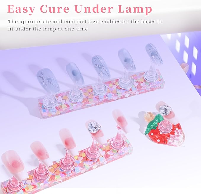 MAYEEN Lovely Nail Stand for Press Ons Upgraded Raised Nail Holder For Painting Nails Press On Nail Stand Nail Holders For Press On Nail Art Nail Practice Display Nail Kit Home DIY Salon Supplies