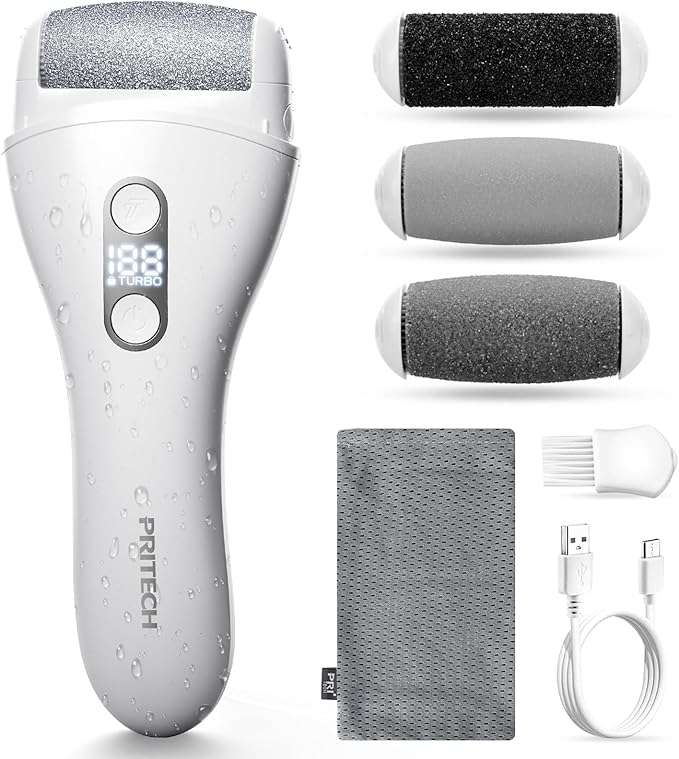 Electric Callus Remover for feet,Rechargeable Foot File Electronic Pedicure Tools Kit for Calloused Removal, Waterproof Electric Foot Scrubber Duty Feet Care for Heels Dead