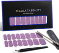 Nail Polish Strips, 32PCS Salon Quality Wraps, Long Lasting Gel Nail Stickers for Women Easy Apply& Remove (Twilight Bloom Purple)