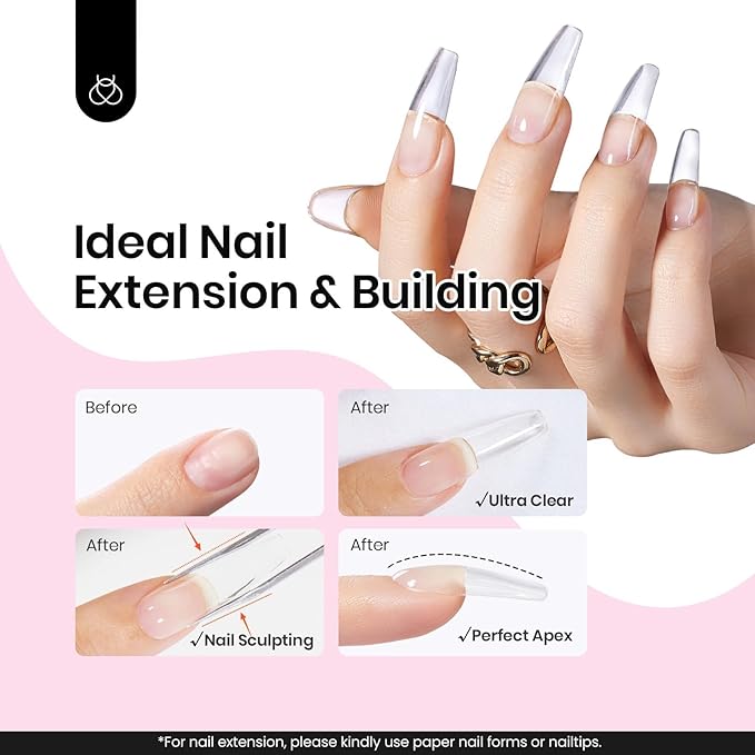 Beetles HEMA-Free Hard Gel-Dewy Breeze 1 oz 9 in 1 Nail Extension Sculpting Apex Building & Nail Repair for Pros,Clear Builder Nails Gel High Hardness, UV & LED Lamp Needed