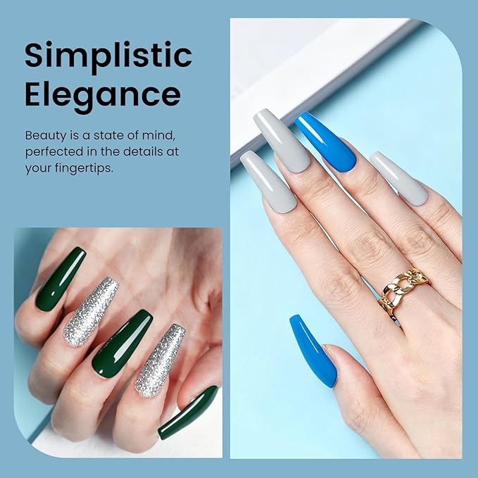 phoenixy 60 Pcs Gel Nail Polish Set, 54 Colors Gel Polish Milky White Burgundy Red Blue Yellow All Season 6 Pcs Base Top Coat DIY Beginners Gift Set for Women
