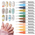 12 Color Nail Art Pens for Painting Nails, 0.7 MM Nail Polish Pens Drawing Point Liner Acrylic Painted Pen Kit, Waterproof Quick-drying for DIY Design Manicure Tools Christmas Gifts