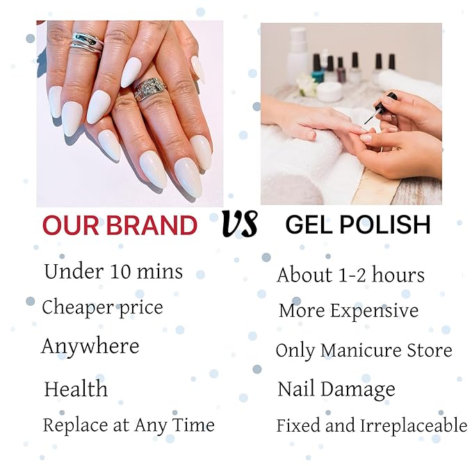 Press on Nails Pure White Short Almond Fake Nails Glossy Acrylic Nails Full Cover Glue on Nails Milky White Nail Art Design Solid Color Stick on Nails for Women 30 Pcs Artificial Nails