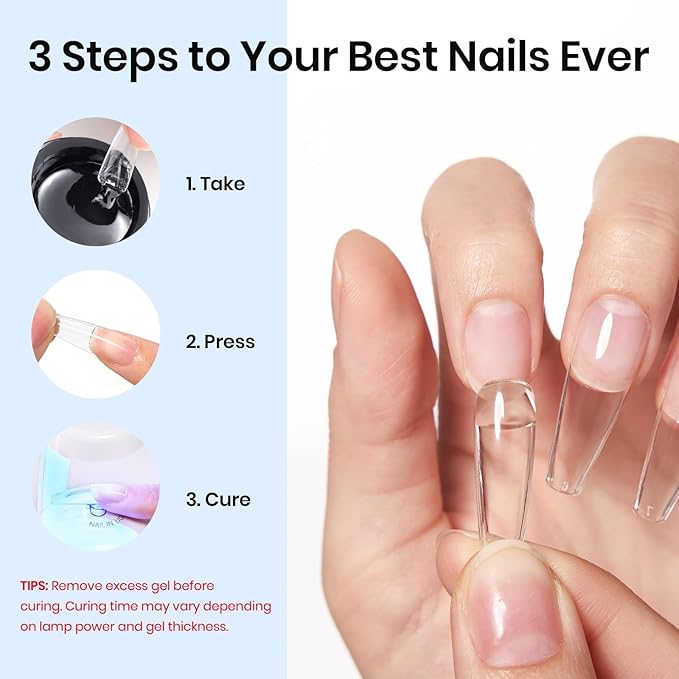 Beetles 30g Solid Nail Glue Gel for Nail Tips Press On Nails, Beginner-Friendly, Clear Hard Gel for Nail Extension & 3D Sculpting Nail Art, UV & LED Cured