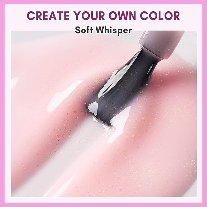 Makartt Gel Nail Polish: Jelly Pink Gel Polish Glitter Natural Nude Soak Off UV/LED Gels for DIY Manicure & Nail Art Designs, Home & Salon Use - Soft Whisper 15ml