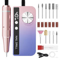 Professional Electric Nail Drill 40000RPM for Salon Home Use, Rechargeable Nail File Machine Kit with 12PCS Bits for Acrylic Gel Nails, Portable Efile Manicure Pedicure Tool (Pink Blue)