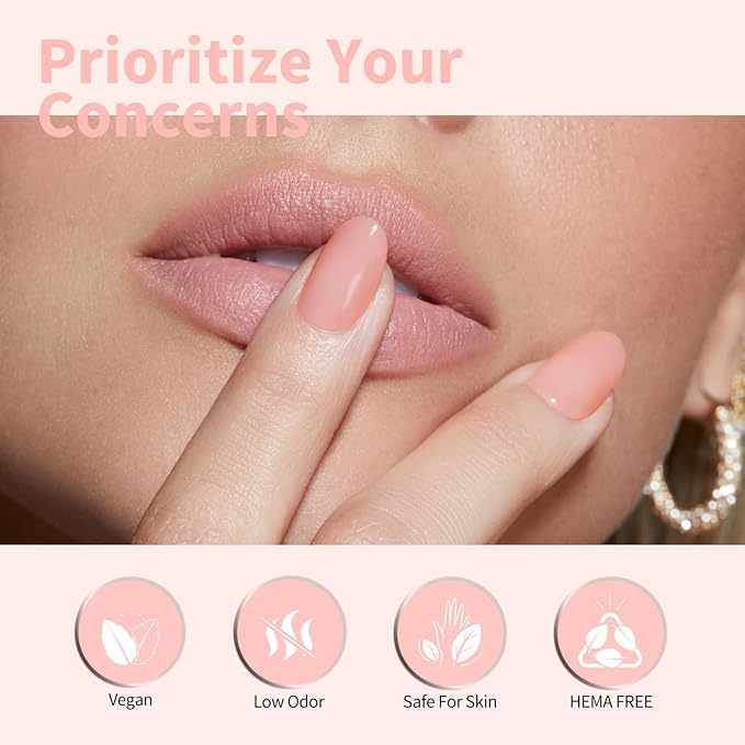 CANNI Light Pink Gel Nail Polish, 1Pcs Baby Pink Gel Polish Color High Gloss Soak Off U V Nail Manicure Salon DIY