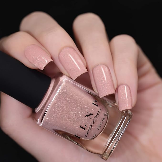 ILNP CEO - Dusty Pink Neutral Nude Nail Polish, Subtle Holographic, Chip Resistant, 7-Free, Non-Toxic, Vegan, Cruelty Free, 12ml