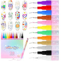 12 Color Nail Art Pens for Painting Nails 0.5mm Nail Polish Pens Set DIY Art Markers Drawing Painting Liner Brush for Gel Nails Design Doodle Pen Unique Fingernail Paint Accessories Gifts Women