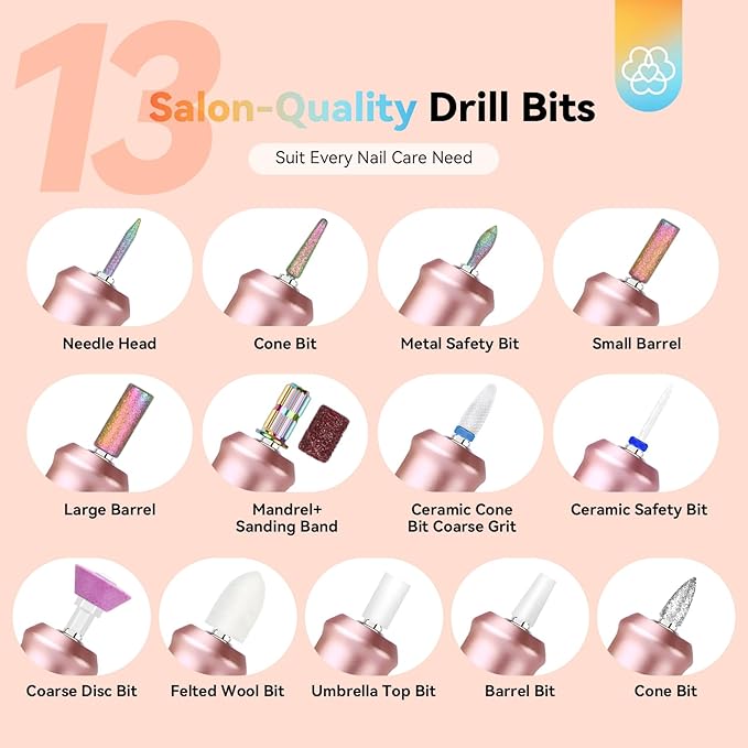 SAVILAND Electric Nail Drill Professional: 40000RPM Upgrad Nail Drill Kit 2026 Beautiful Gradient Sunset Color Scheme Nail D rill Machine Portable Nail File & Buffers Salon Use Manicure Pedicure