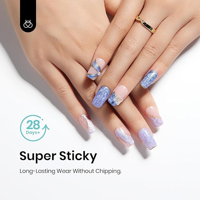 beetles Gel Polish 9 in 1 Nail Glue and Mini Uv Light Set for Easy and Fast Extension System Nail Gel Glue for False Nails Tips, Rhinestone, Base Gel, Blooming Gel