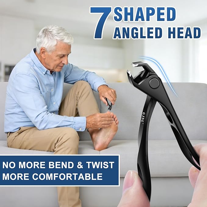 Toenail Clippers for Thick Nails for Seniors, 2026 Upgrade Angled Head Large Toe Nail Clippers, Heavy Duty Fingernail Clippers with Wide Opening Nail Cutter Men & Women